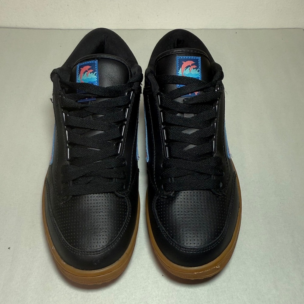 Fila‎ low top sneakers black gum sole dolphin logo athletic shoes mens 8